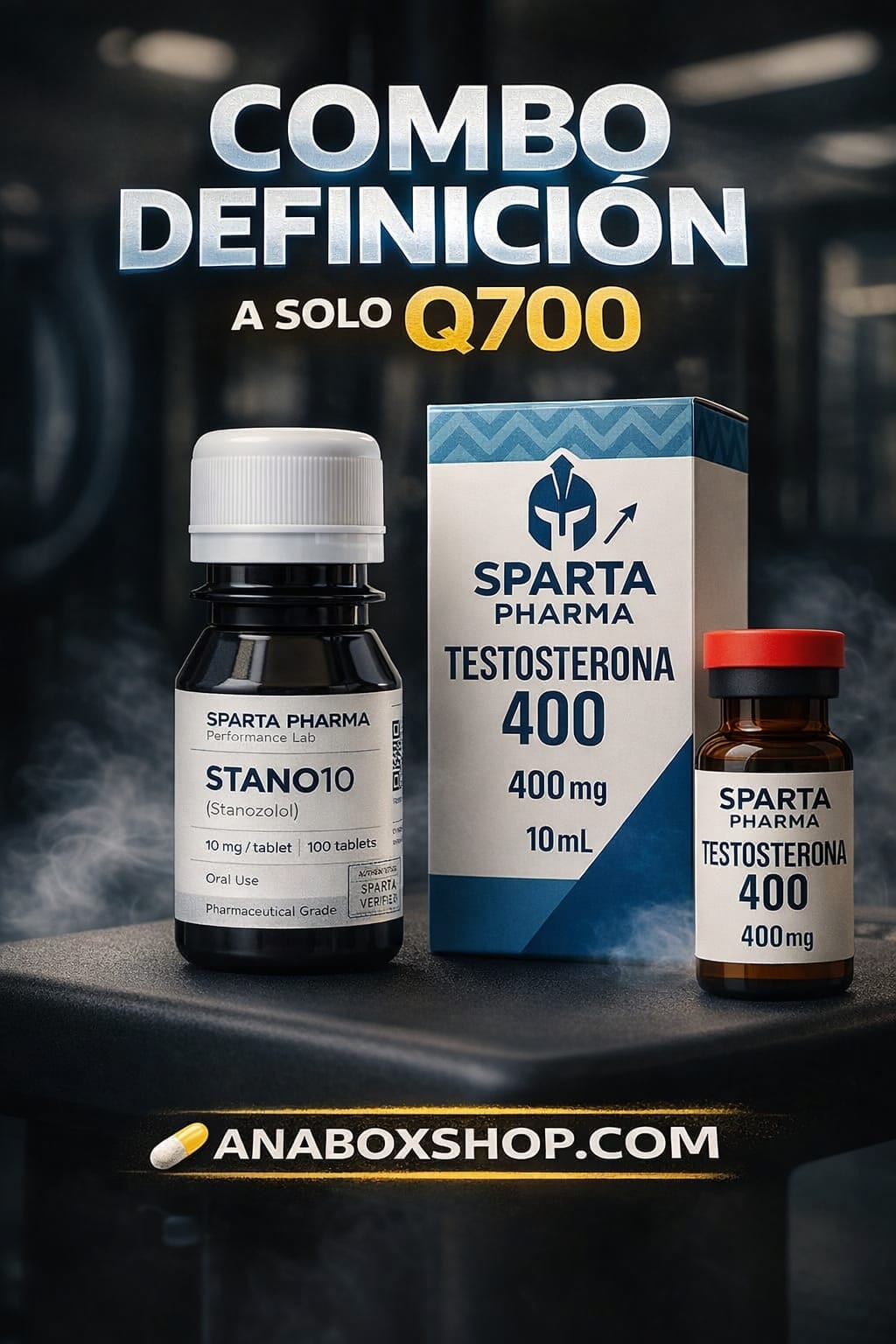 Testosterona 400 + Stanozolol 10 mg por Q700